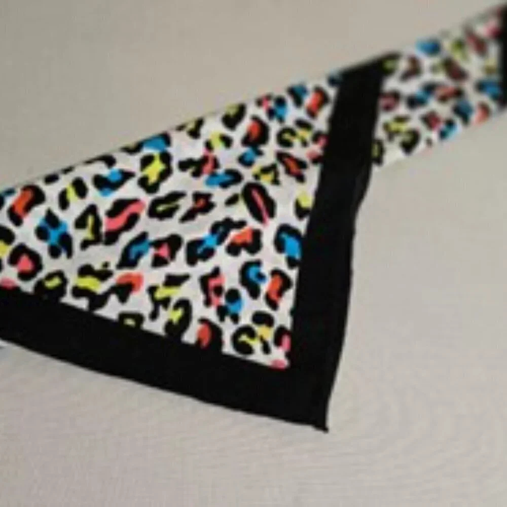 100 % Cotton Colorful Scarf Leopard Animal Print 21x21
